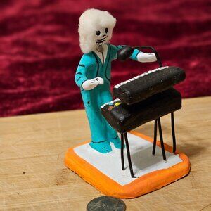VINTAGE OAXACAN SKELETON KEYBOARD PLAYER
